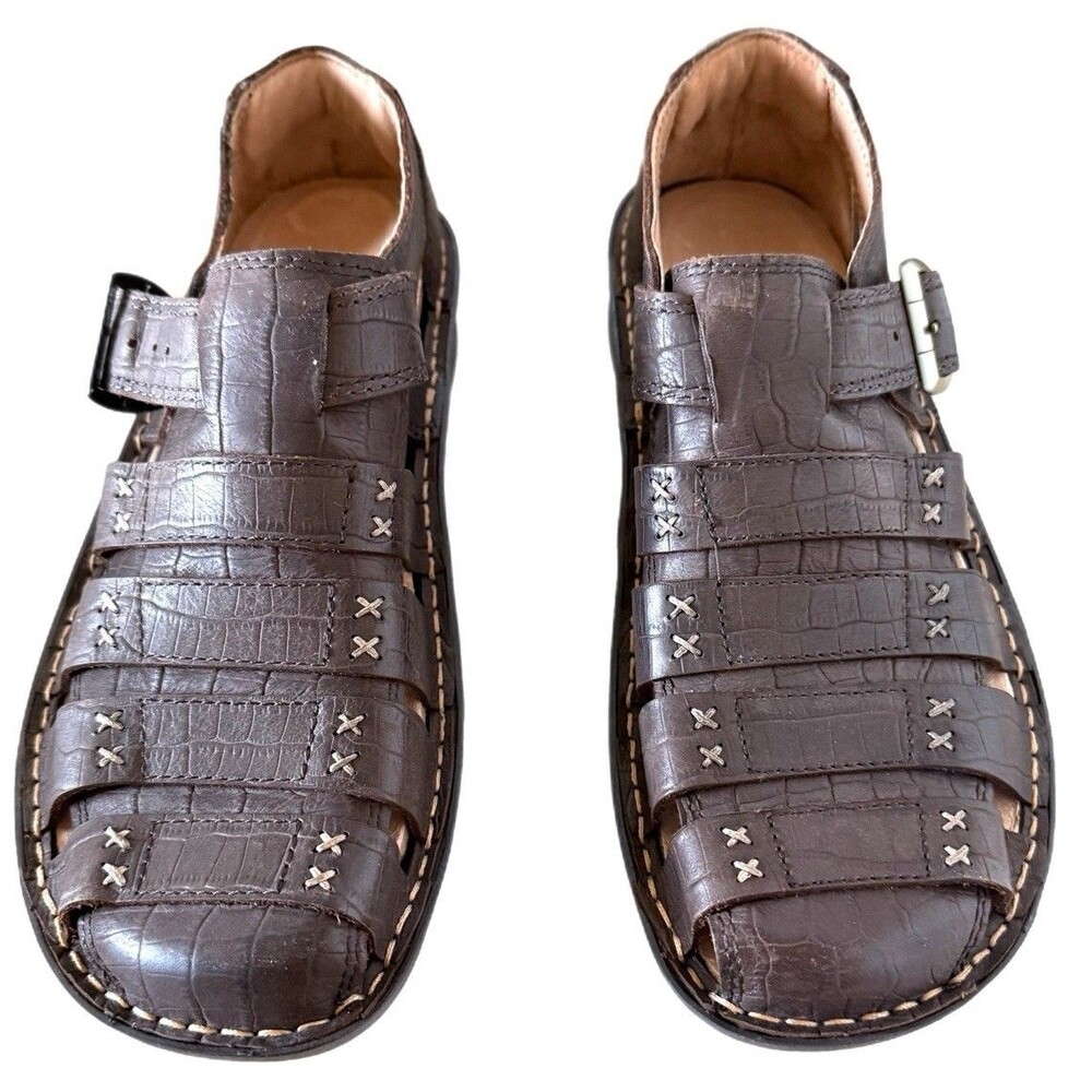 Alegria Martinique Brown Leather Fisherman Sandals Men’s Size Eur 42, US 9